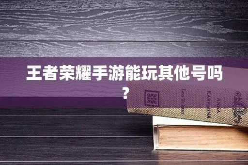 王者荣耀手游能玩其他号吗？