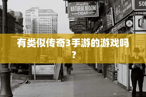 有类似传奇3手游的游戏吗？