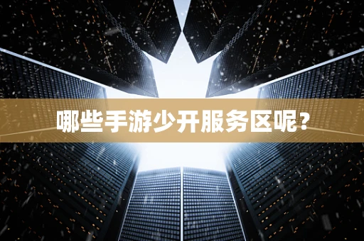 哪些手游少开服务区呢？