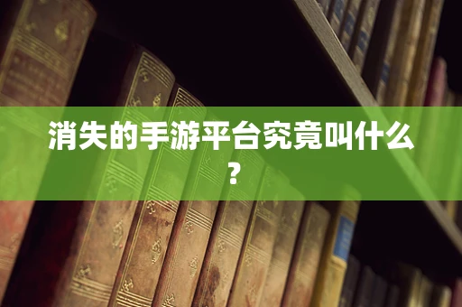 消失的手游平台究竟叫什么？