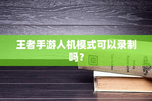 王者手游人机模式可以录制吗？