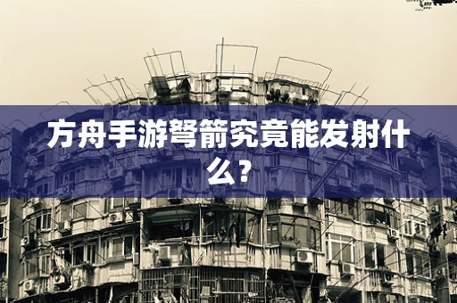 方舟手游弩箭究竟能发射什么？