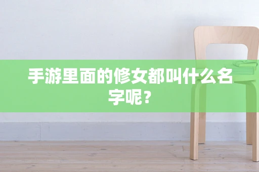 手游里面的修女都叫什么名字呢？
