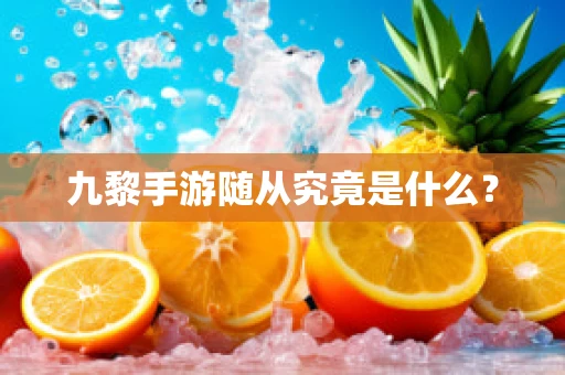 九黎手游随从究竟是什么？