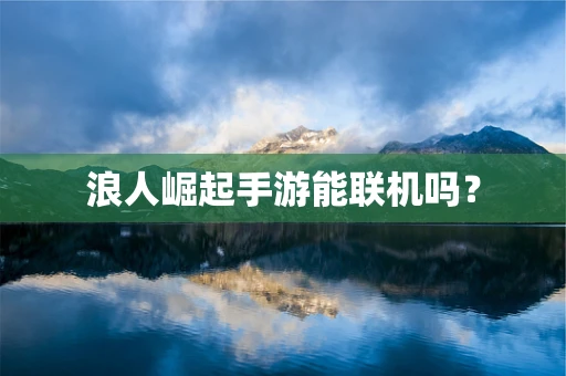 浪人崛起手游能联机吗？